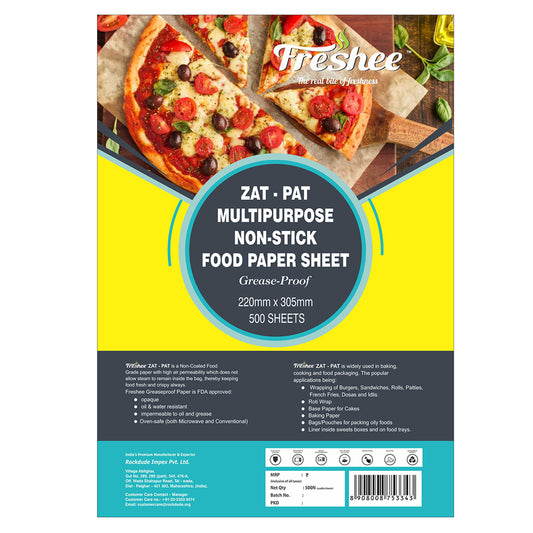 Freshee Greaseproof Paper Pre Cut Non-Stick Food Paper 220m x 305mm Multi-purpose Baking Wrapping Paper