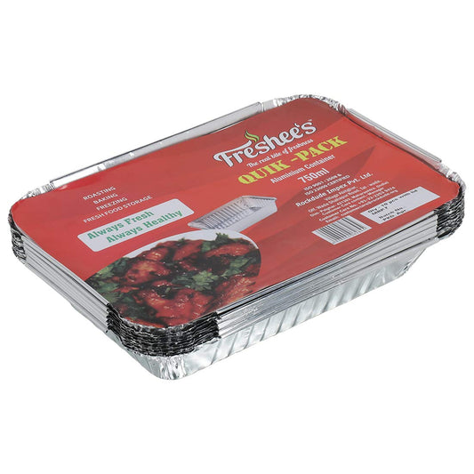 Freshee 10pcs 750ml Disposable Aluminium Foil Containers with Lid