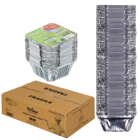 Freshee 200pcs 120ml Disposable Aluminium Foil Containers with Lid