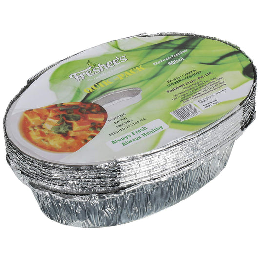 Freshee 10pcs 600ml Disposable Aluminium Foil Containers with Lid
