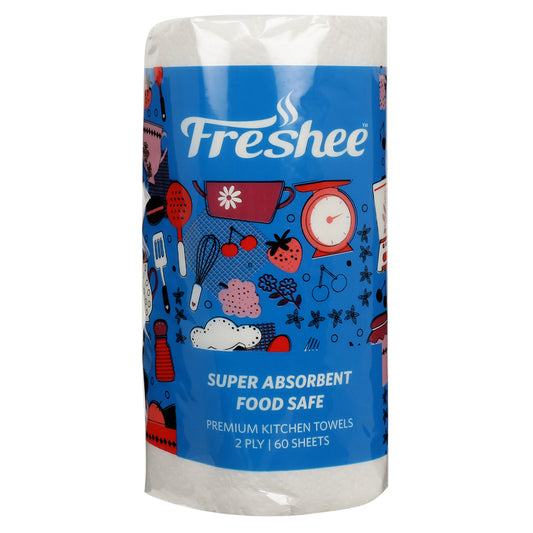 Freshee 60 Sheet Kitchen Towel Tissue Paper, Bacteria Resistant, Water Dissolvable