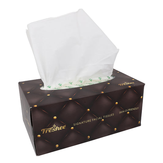 Freshee 100 Pulls 2 Ply Signature Car Facial Tissue Paper Box, Bacteria Resistant