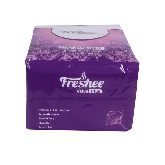 Freshee Facial Tissues 100 sheets 1 Ply SMARTO Tissue Napkins 27cm X 30cm Pack of 1