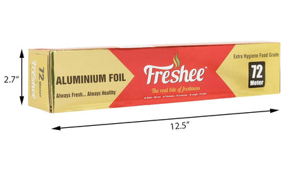 Freshee 72mtr Aluminium Foil Silver Foil Roll 11 micron Thick Food Wrap