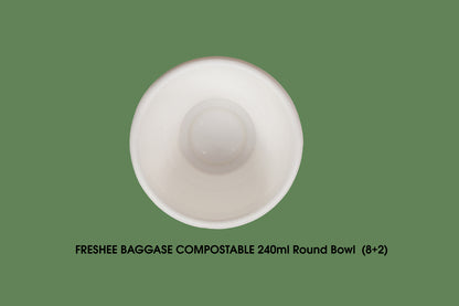 Freshee Bagasse Round Plates Pack of 10 Disposable Lunch Plate, 6inch Compostable