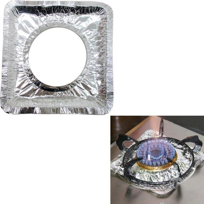 Freshee Disposable Aluminium Burner Guard for Gas Stove, Square 8pcs