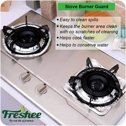 Freshee Disposable Aluminium Burner Guard for Gas Stove, Round 8pcs