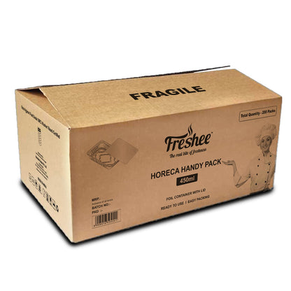 Freshee 200pcs 450ml Disposable Aluminium Foil Containers with Lid