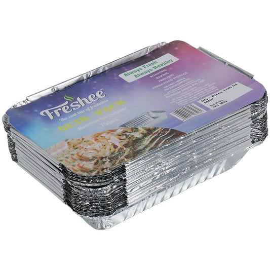 Freshee 25pcs 750ml Disposable Aluminium Foil Containers with Lid