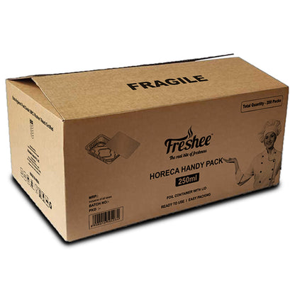 Freshee 200pcs 250ml Disposable Aluminium Foil Containers with Lid