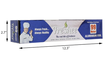Freshee 99mtr Aluminium Foil Silver Foil Roll 11 micron Thick Food Wrap