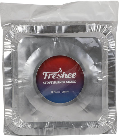 Freshee Disposable Aluminium Burner Guard for Gas Stove, Square 8pcs