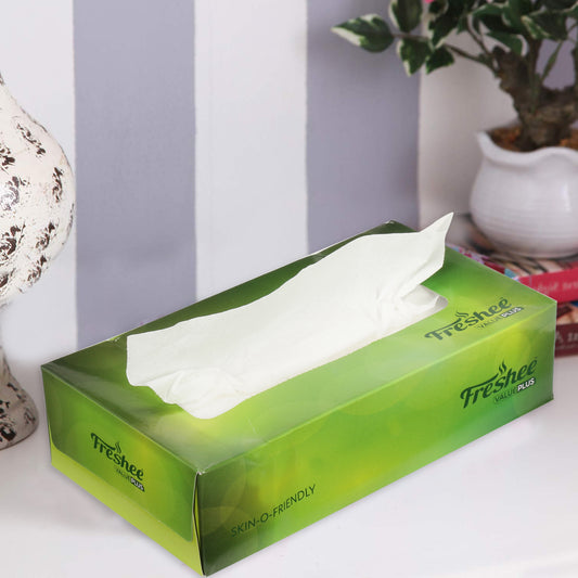 Freshee 100 Sheets 2 Ply Car Facial Tissue Paper Box, Bacteria Resistant