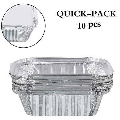 Freshee 10pcs 250ml Disposable Aluminium Foil Containers with Lid