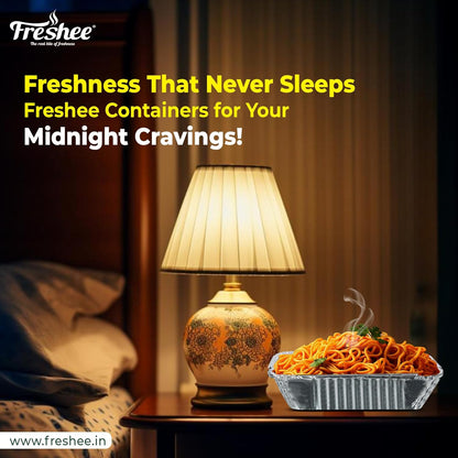 Freshee 5pcs 2100ml Disposable Aluminium Foil Containers with Lid