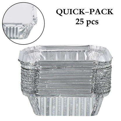 Freshee 25pcs 250ml Disposable Aluminium Foil Containers with Lid