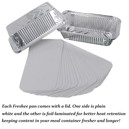 Freshee 25pcs 660ml Disposable Aluminium Foil Containers with Lid