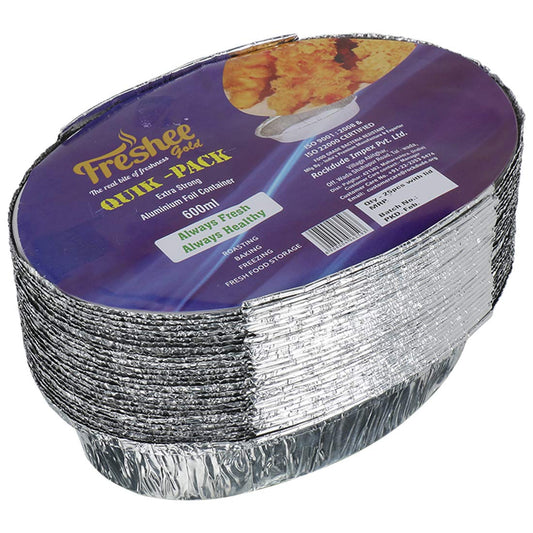 Freshee 25pcs 600ml Extra Strong Aluminium Foil Containers with Lid