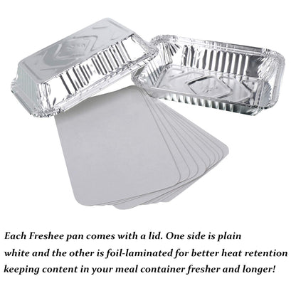 Freshee 10pcs 750ml Disposable Aluminium Foil Containers with Lid