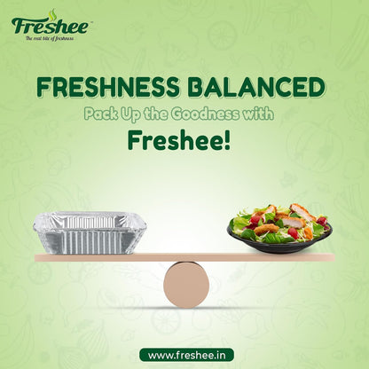 Freshee 25pcs 600ml Disposable Aluminium Foil Containers with Lid