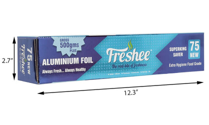 Freshee 75mtr Aluminium Foil Silver Foil Roll 11 micron Thick Food Wrop