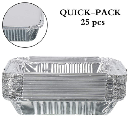Freshee 25pcs 750ml Disposable Aluminium Foil Containers with Lid