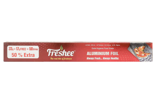 Freshee 50gm Aluminium Foil Silver Foil Roll 11 micron Thick Food Wrap