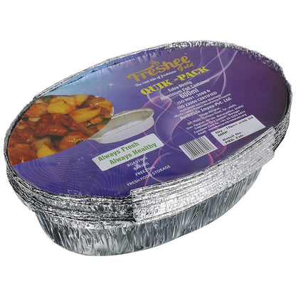 Freshee 10pcs 600ml Extra Strong Aluminium Foil Containers with Lid