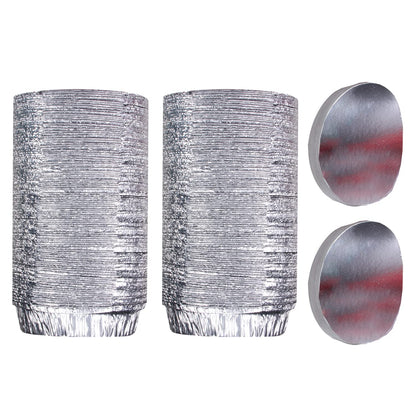 Freshee 200pcs 600ml Disposable Aluminium Foil Containers with Lid