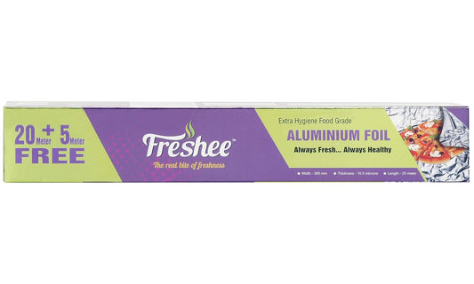 Freshee 25mtr Disposable Aluminium Kitchen Foil Roll 11 Micron Thick