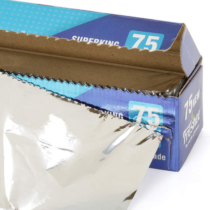Freshee 75mtr Aluminium Foil Silver Foil Roll 11 micron Thick Food Wrop