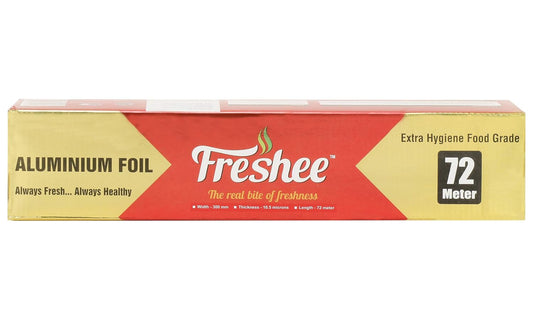 Freshee 72mtr Aluminium Foil Silver Foil Roll 11 micron Thick Food Wrap