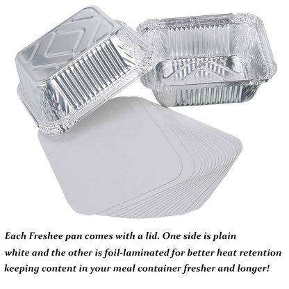 Freshee 10pcs 450ml Extra Strong Aluminium Foil Containers with Lid