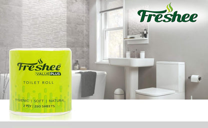 Freshee 100Gm Tissue Roll 2 Ply Tissue Paper With 250 Sheets Each, Bacteria Resistant