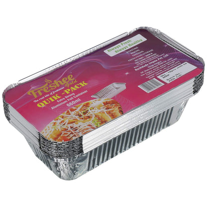 Freshee 10pcs 660ml Extra Strong Aluminium Foil Containers with Lid