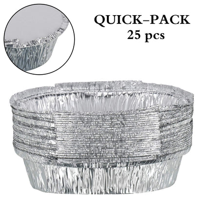 Freshee 25pcs 600ml Disposable Aluminium Foil Containers with Lid
