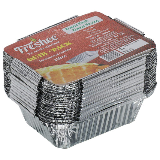 Freshee 25pcs 250ml Disposable Aluminium Foil Containers with Lid