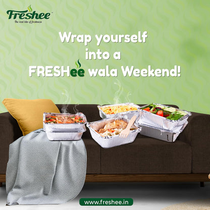 Freshee 25pcs 660ml Extra Strong Aluminium Foil Containers with Lid