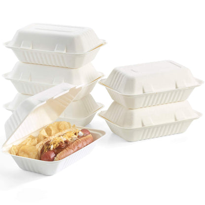 Freshee Bagasse Compostable Clamshell Pack of 10 Disposable Container
