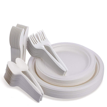 Freshee Pack of 10 Bagasse Forks Disposable Cutlery for Wedding & Party Kids Birthday
