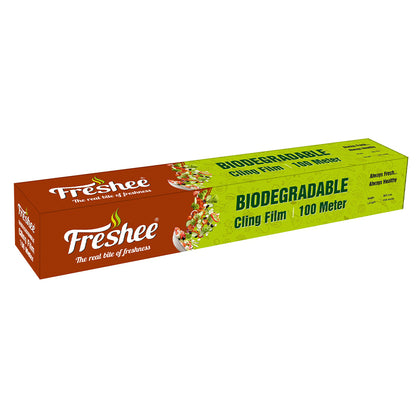 Freshee 100mtrs Biodegradable Cling Film Roll for Food Wrapping and Storing