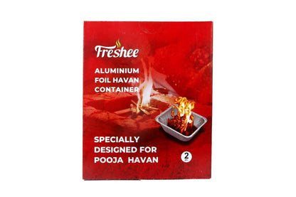 Freshee Aluminium Foil Havan Container for Pooja, 2pcs Yagya Rituals