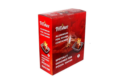 Freshee Aluminium Foil Havan Container for Pooja, 2pcs Yagya Rituals