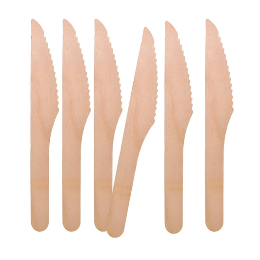 Freshee Wooden Knife, Pack of 100 Disposable 165 mm Large Meal Knife, Eco Friendly