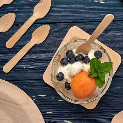 Freshee Wooden Spoon, Pack of 100 Disposable 160 mm