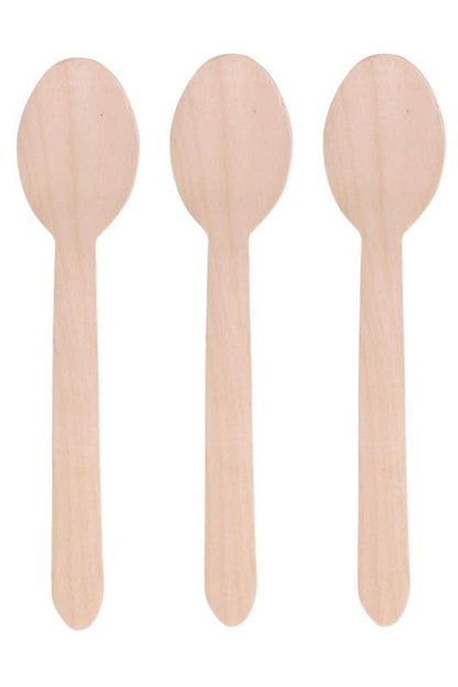 Freshee Wooden Spoon, Pack of 100 Disposable 160 mm