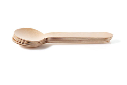 Freshee Wooden Spoon, Pack of 100 Disposable 160 mm