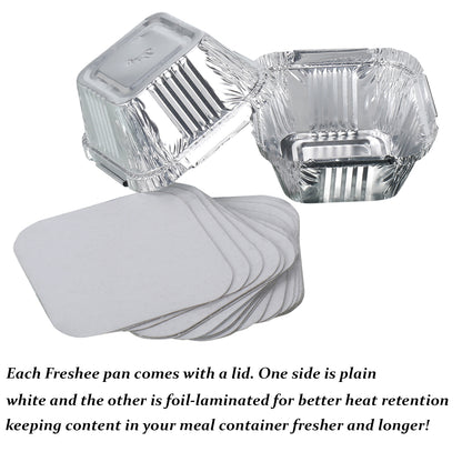 Freshee 120ml Disposable Aluminium Foil Containers with Lid, 25pcs