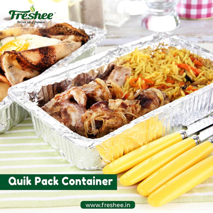 Freshee 5pcs 1580ml Disposable Aluminium Foil Containers with Lid