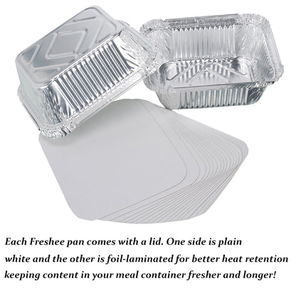 Freshee 10pcs 450ml Disposable Aluminium Foil Containers with Lid